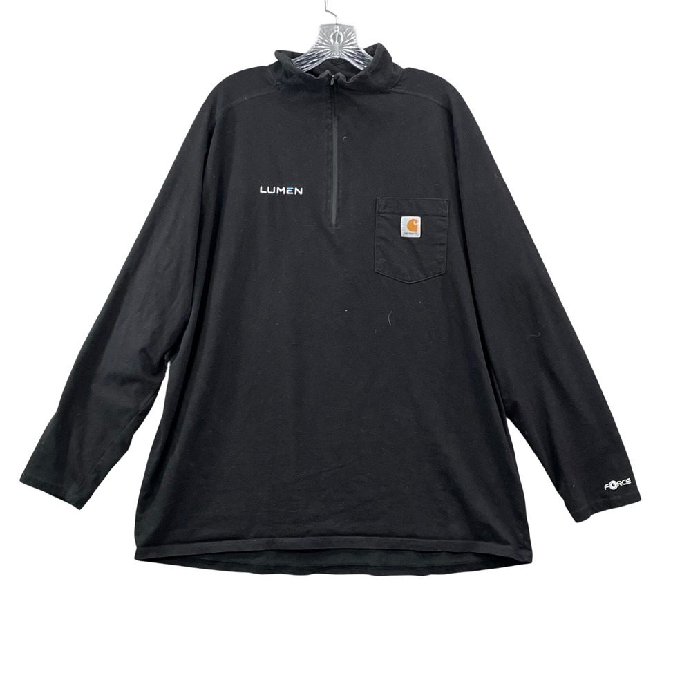 Carhartt Force Quarter Zip Pullover Mens 2XL Black Lumen Work Shirt Skate Street